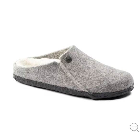 BIRKENSTOCK Zermatt Shearling Wool Felt Slippers in Light Gray - Picture 2 of 13